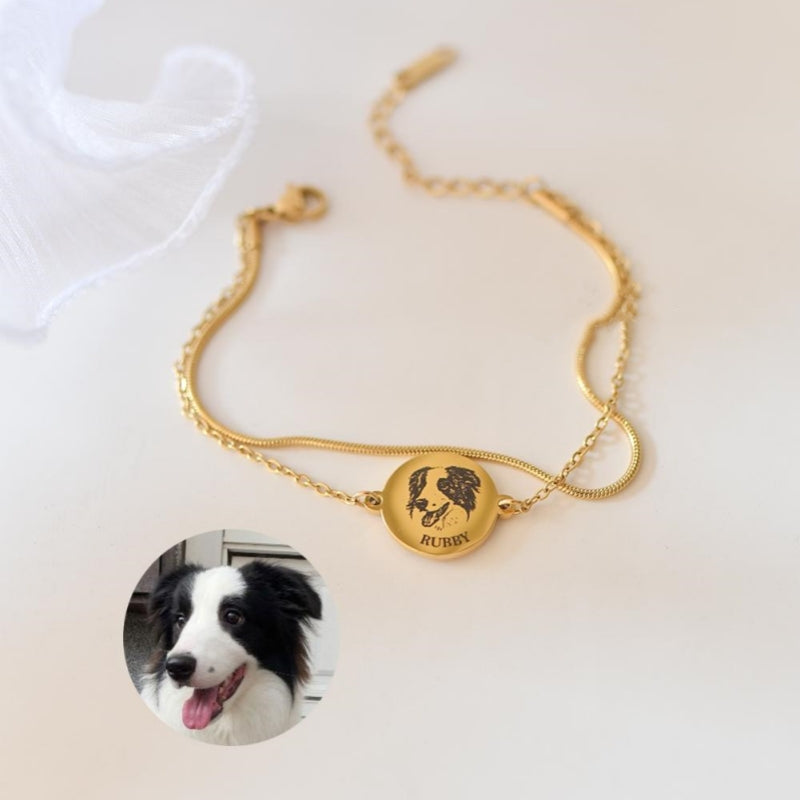 Custom Pet Portrait Engraved Bracelet