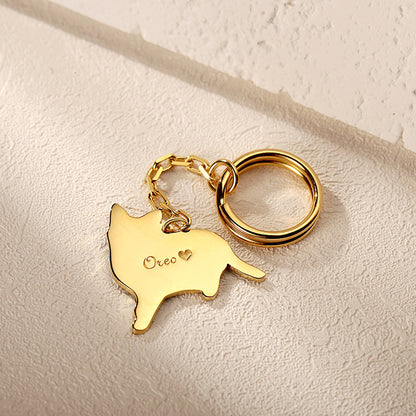 Custom Pet Photo Engraved Keychain