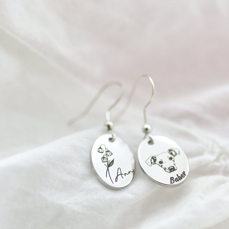 Custom Pet Portrait Earrings