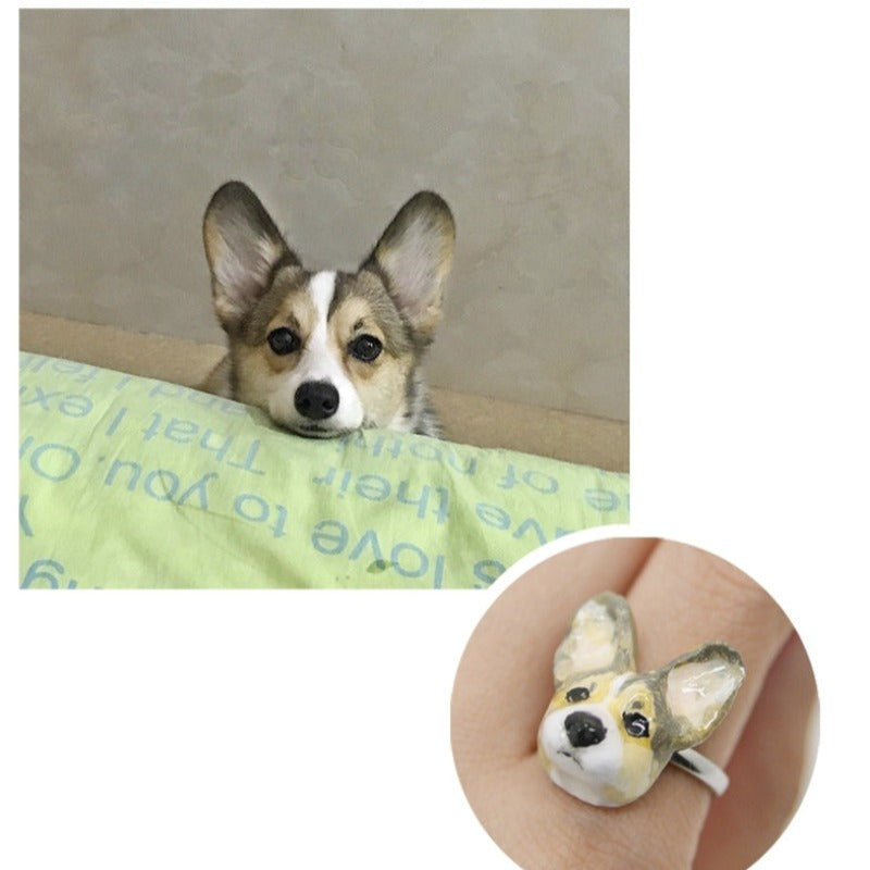 Handmade Pet Portrait Clay Ring