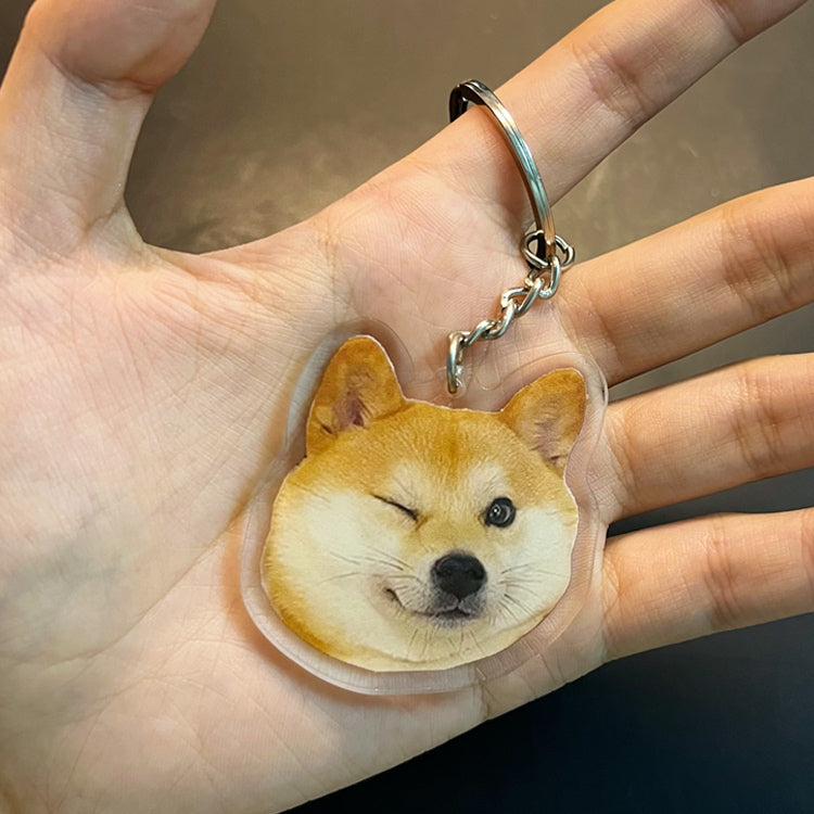 Custom Pet Portrait Acrylic Keychain