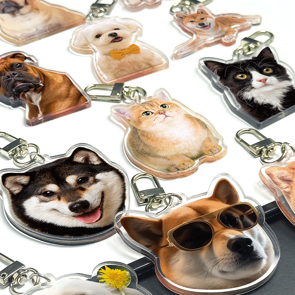 Custom Pet Portrait Acrylic Keychain