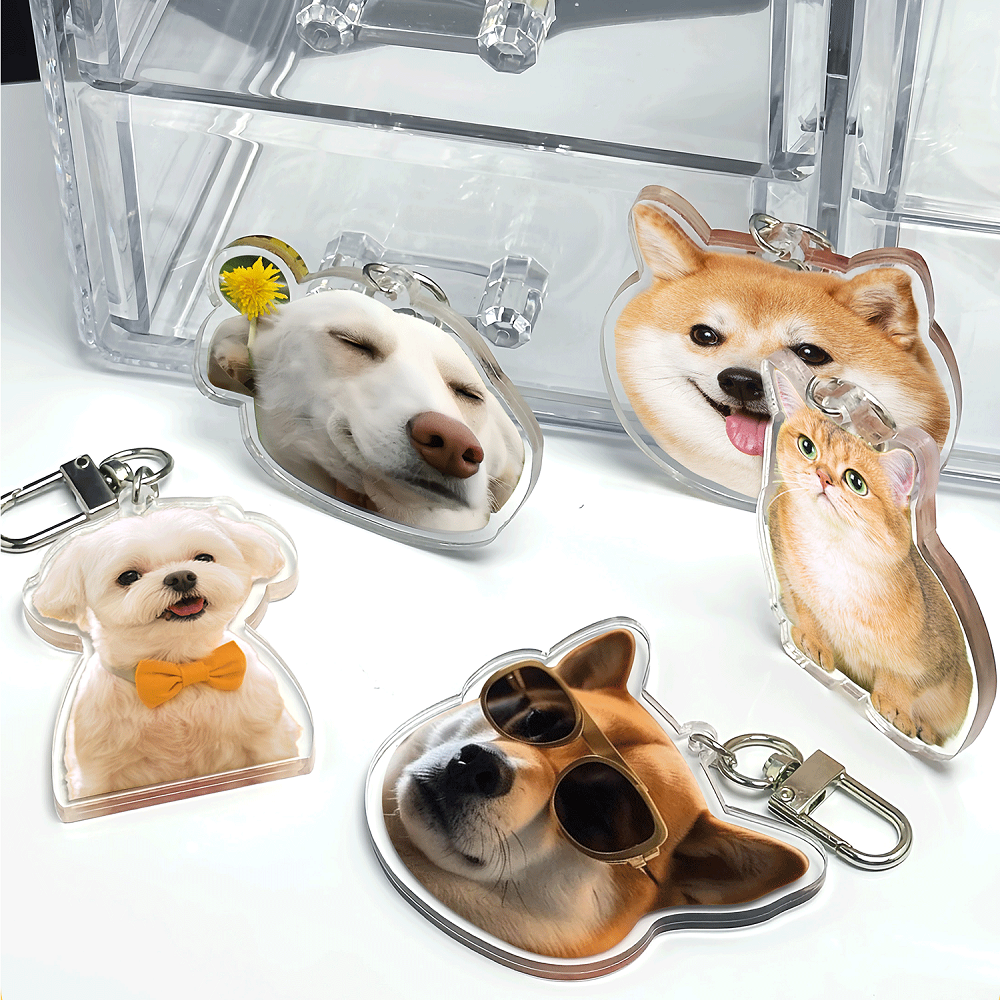 Custom Pet Portrait Acrylic Keychain