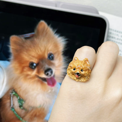 Handmade Pet Portrait Clay Ring