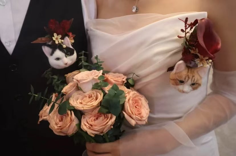 Handmade Custom Felted Pet Wedding Accessories