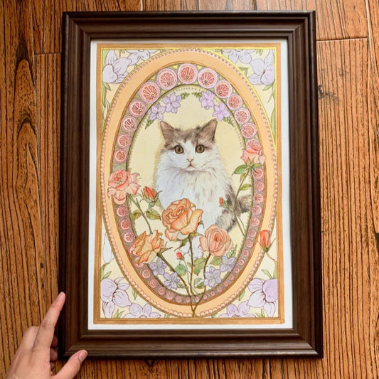 Hand-Painted Pet Portrait Mucha Painting