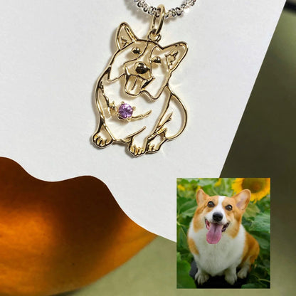 Custom Pet Portrait Hollow-Out Necklace