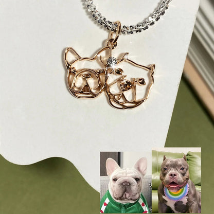 Custom Pet Portrait Hollow-Out Necklace