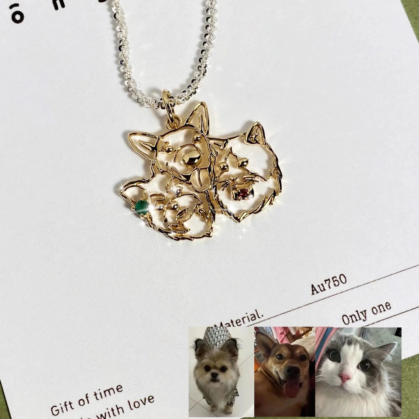 Custom Pet Portrait Hollow-Out Necklace