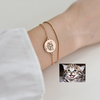 Custom Pet Portrait Engraved Bracelet